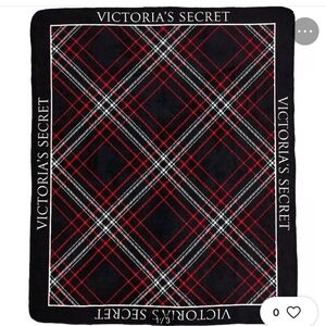 Brand New Victoria's Secret Black and Red Plaid Blanket